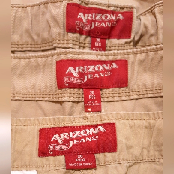 Arizona Jeans Co. size 20 Khaki Shorts, Bundle of 3 - Picture 8 of 9